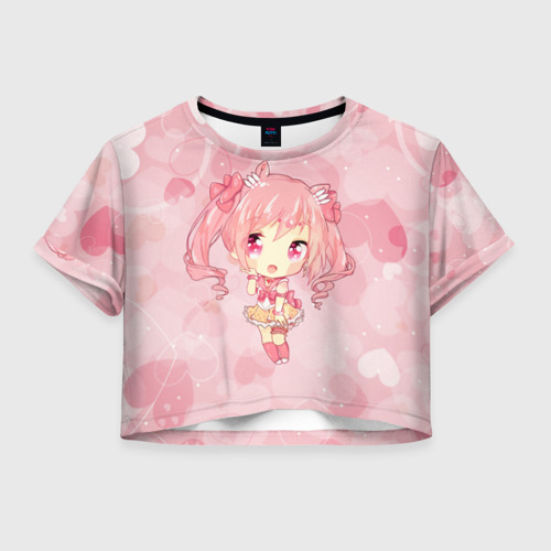 Женская футболка Crop-top 3D Девочка, цвет 3D печать