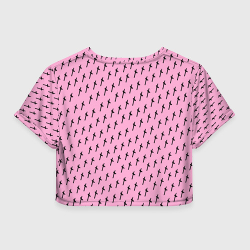 Женская футболка Crop-top 3D LiL PEEP Pattern, цвет 3D печать - фото 2