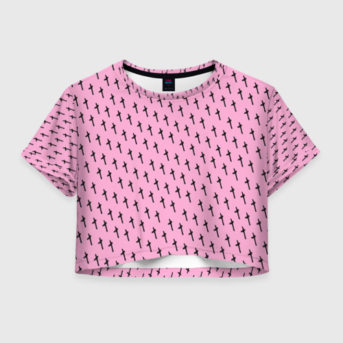 Женская футболка Crop-top 3D LiL PEEP Pattern, цвет 3D печать