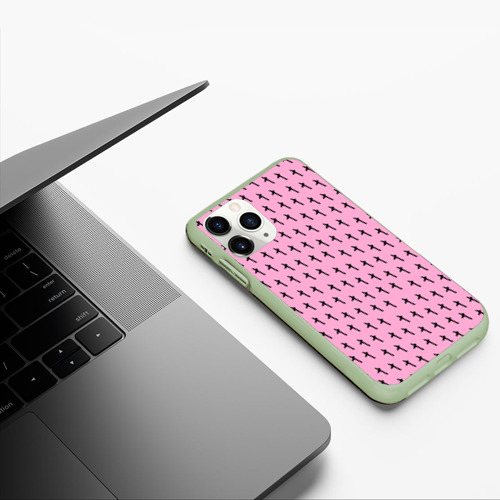 Чехол для iPhone 11 Pro матовый LiL PEEP Pattern, цвет салатовый - фото 5