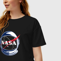 Женская футболка хлопок Oversize NASA - фото 2