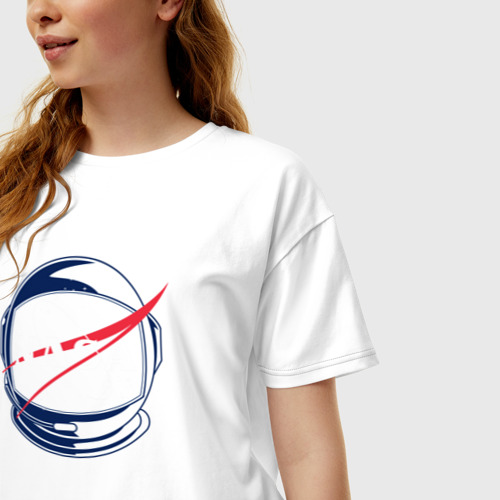 Женская футболка хлопок Oversize NASA - фото 3