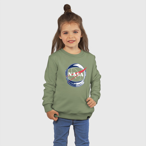 Детский свитшот хлопок NASA, цвет авокадо - фото 3