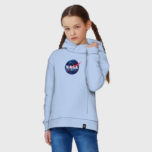 Детское худи Oversize хлопок NASA, цвет мягкое небо - фото 3