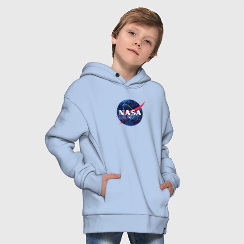 Детское худи Oversize хлопок NASA, цвет мягкое небо - фото 9