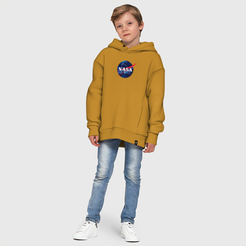 Детское худи Oversize хлопок NASA, цвет горчичный - фото 11