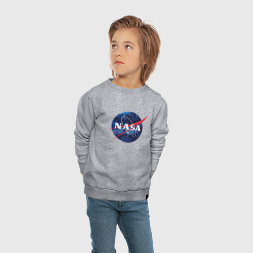 Детский свитшот хлопок NASA, цвет меланж - фото 5