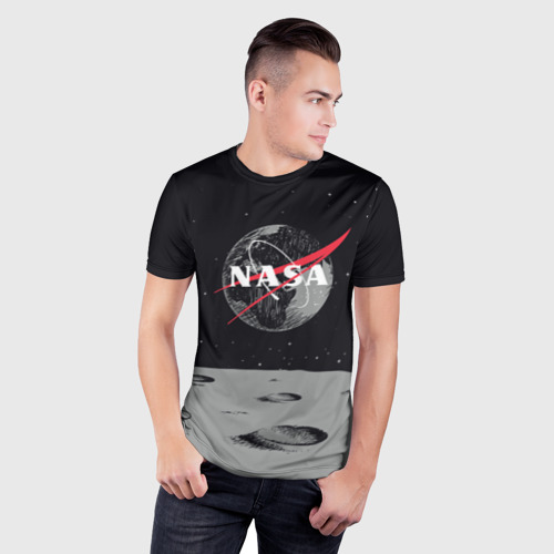 Мужская футболка 3D Slim NASA, цвет 3D печать - фото 3