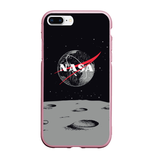 Чехол для iPhone 7Plus/8 Plus матовый NASA, цвет розовый