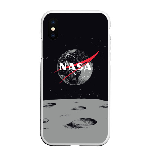 Чехол для iPhone XS Max матовый NASA, цвет белый