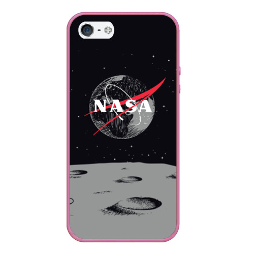 Чехол для iPhone 5/5S матовый NASA, цвет малиновый