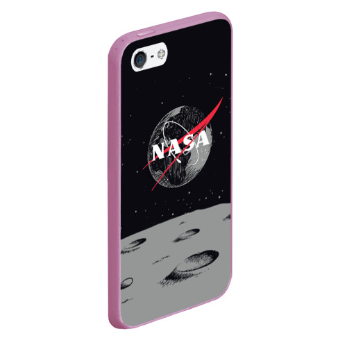 Чехол для iPhone 5/5S матовый NASA, цвет розовый - фото 3