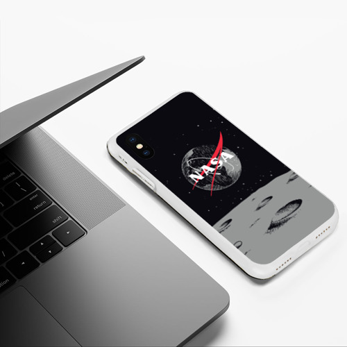 Чехол для iPhone XS Max матовый NASA, цвет белый - фото 5