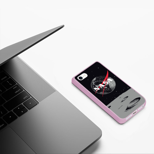 Чехол для iPhone 5/5S матовый NASA, цвет розовый - фото 5
