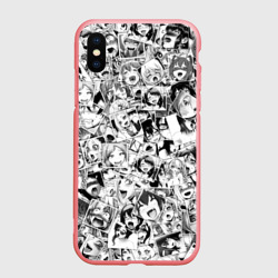 Чехол для iPhone XS Max матовый Ahegao faces pattern
