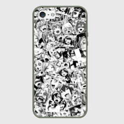 Чехол для iPhone 5/5S матовый Ahegao faces pattern