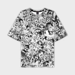 Мужская футболка oversize 3D Ahegao faces pattern