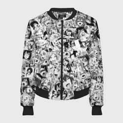 Женский бомбер 3D Ahegao faces pattern