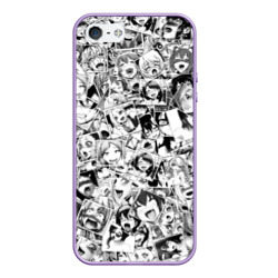 Чехол для iPhone 5/5S матовый Ahegao faces pattern