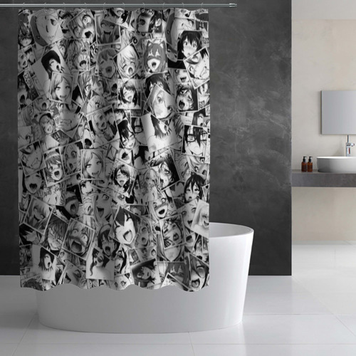 Штора 3D для ванной Ahegao faces pattern - фото 3