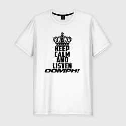 Мужская футболка хлопок Slim Keep calm and listen oomph!
