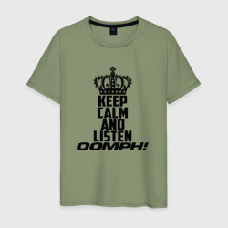 Мужская футболка хлопок Keep calm and listen oomph!