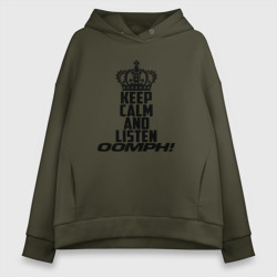 Женское худи Oversize хлопок Keep calm and listen oomph!