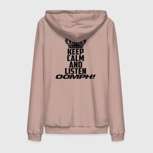 Мужская толстовка на молнии хлопок Keep calm and listen oomph!, цвет пыльно-розовый