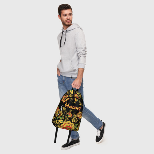 Рюкзак 3D с принтом Настя, роспись под хохлому, фото #5