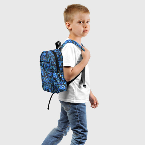 Детский рюкзак 3D с принтом Красивая гжель, вид сзади #1