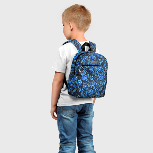 Детский рюкзак 3D с принтом Красивая гжель, фото на моделе #1