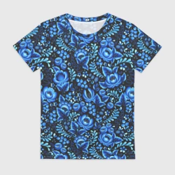 Женская футболка 3D Красивая гжель