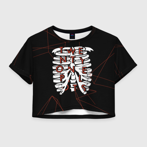 Женская футболка Crop-top 3D Twenty One Pilots  Bones