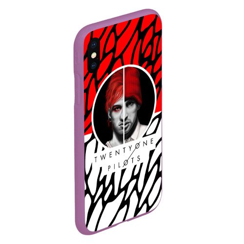 Чехол для iPhone XS Max матовый Twenty One Pilots, цвет фиолетовый - фото 3