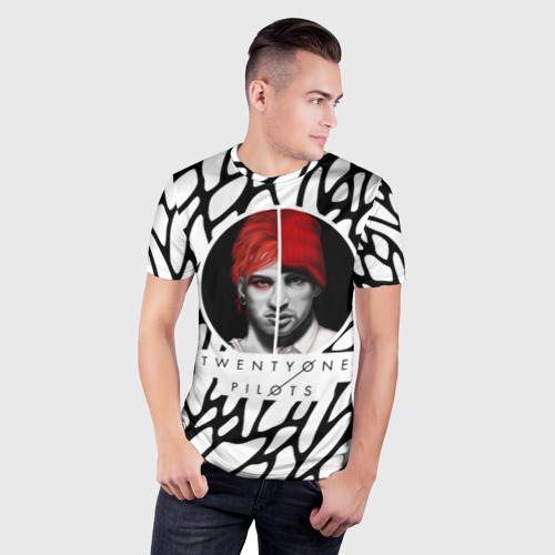 Мужская футболка 3D Slim Twenty One Pilots  White, цвет 3D печать - фото 3