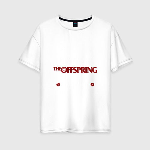 Женская футболка оверсайз из хлопка с принтом Я прост хочу слушать Offspring, вид спереди №1