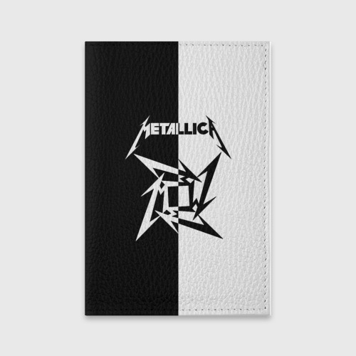 Обложка для паспорта матовая кожа Metallica, цвет черный