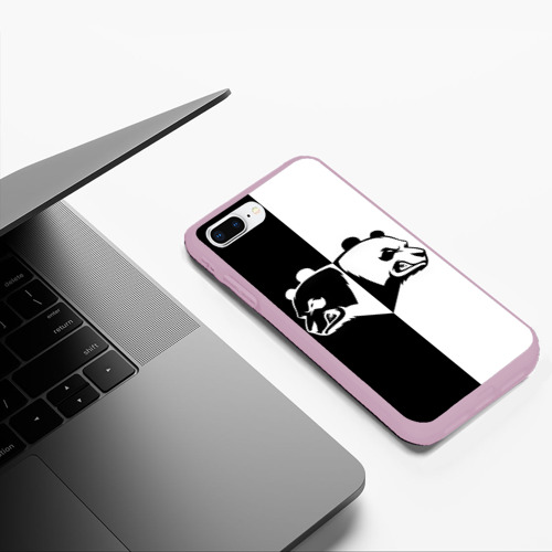 Чехол для iPhone 7Plus/8 Plus матовый Панда, цвет розовый - фото 5