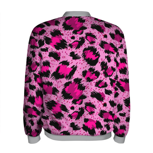 Мужской бомбер 3D Розовый леопард, цвет меланж - фото 2