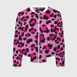 Женский бомбер 3D Розовый леопард