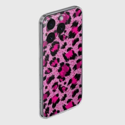 Чехол для iPhone 16 Pro Max силиконовый с защитой камеры Розовый леопард - фото 2