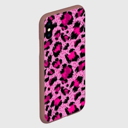 Чехол для iPhone XS Max матовый Розовый леопард - фото 2