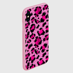 Чехол для iPhone XS Max матовый Розовый леопард - фото 2