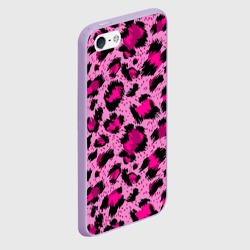 Чехол для iPhone 5/5S матовый Розовый леопард - фото 2