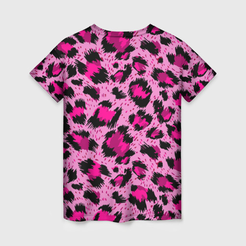 Женская футболка 3D Розовый леопард, цвет 3D печать - фото 2