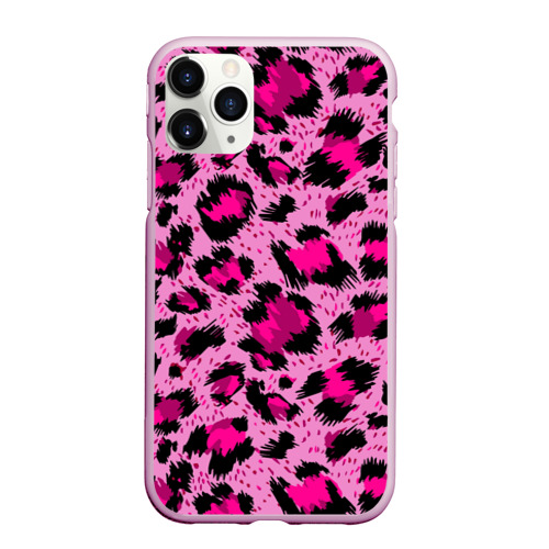 Чехол для iPhone 11 Pro матовый Розовый леопард, цвет розовый