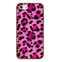Чехол для iPhone 5/5S матовый Розовый леопард