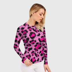 Женский рашгард 3D Розовый леопард - фото 2