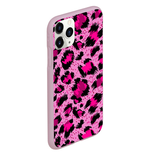 Чехол для iPhone 11 Pro матовый Розовый леопард, цвет розовый - фото 3