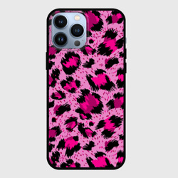 Чехол для iPhone 13 Pro Max Розовый леопард